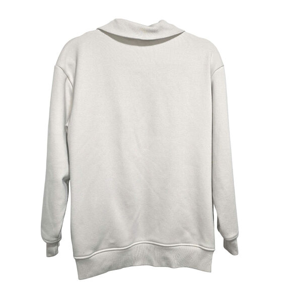 Athleta Retroplush Revive Sweatshirt Womens Small Beige 1/4 Zip Long Sleeve - Picture 4 of 7